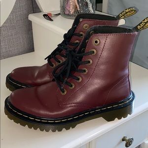 Burgundy doc martins